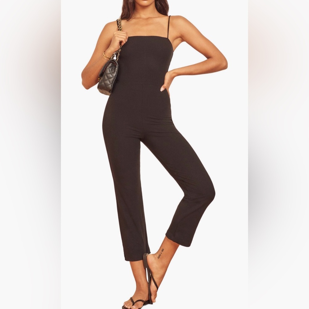 Reformation Kelsi Ribbed Crop Jumpsuit